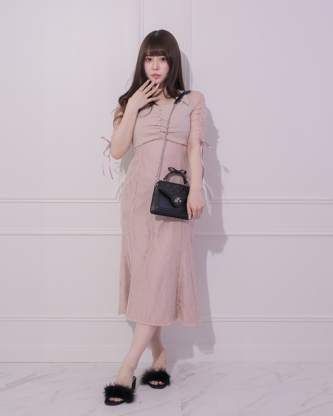 カットアウトマーメイドレースワンピース