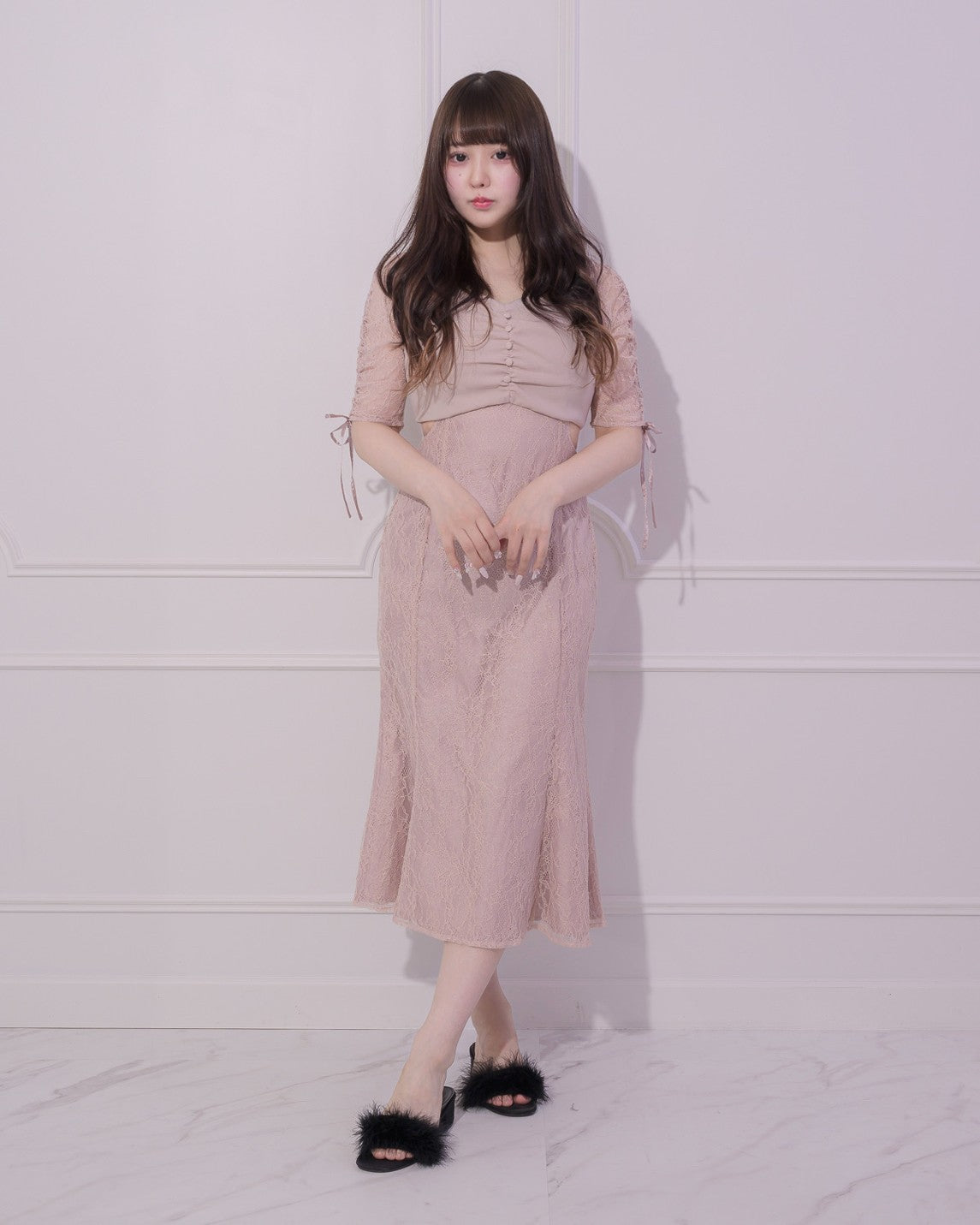 モデル身長:157cm/着用カラー:ピンク