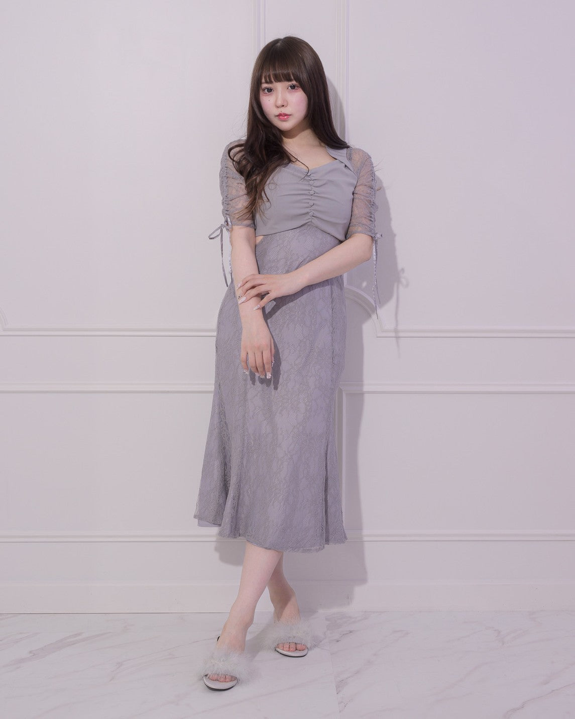 モデル身長:157cm/着用カラー:ブルー