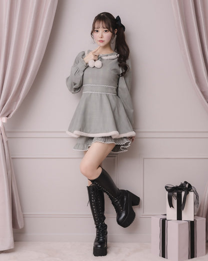 モデル身長：157cm/着用カラー:グレーチェック