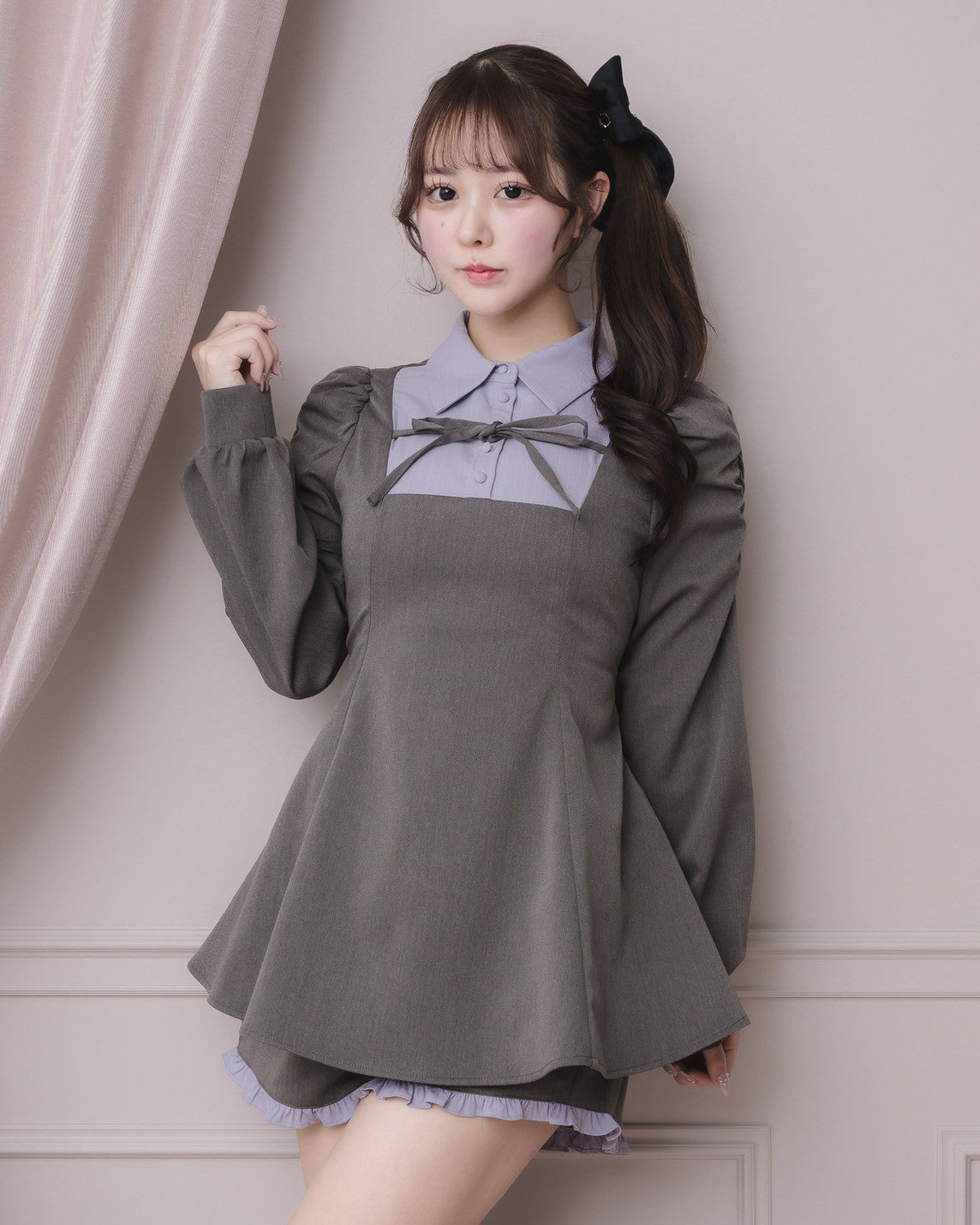 モデル身長：157cm/着用カラー:チャコール