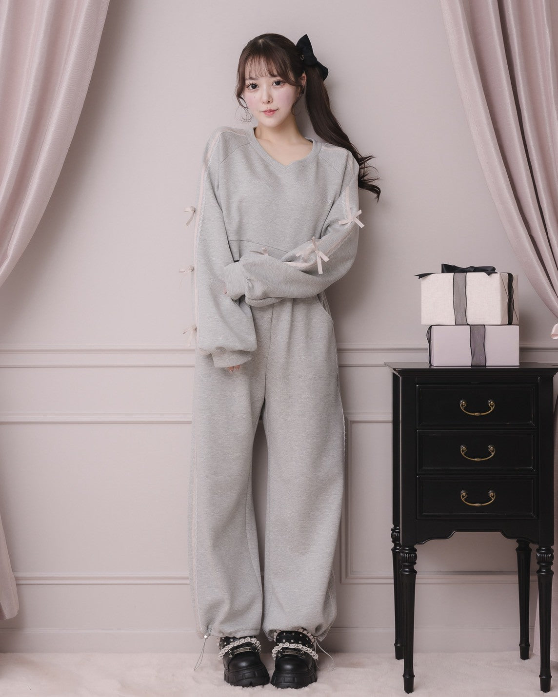 モデル身長：157cm/着用カラー:グレー