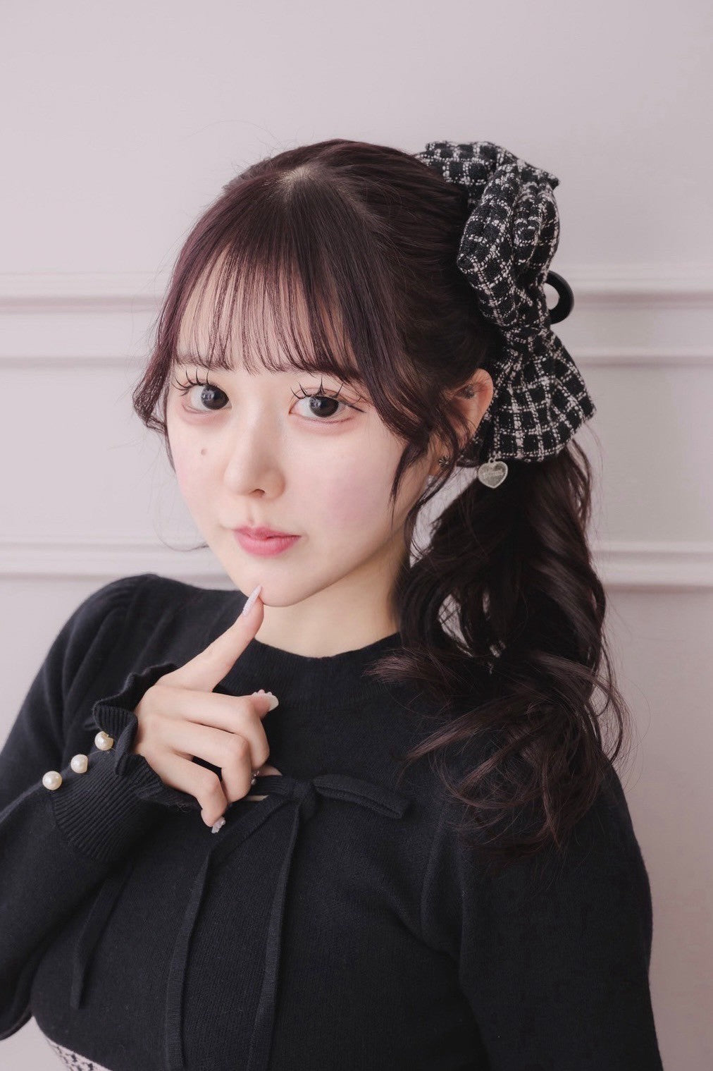 ビッグリボンツイードヘアクリップ – pium