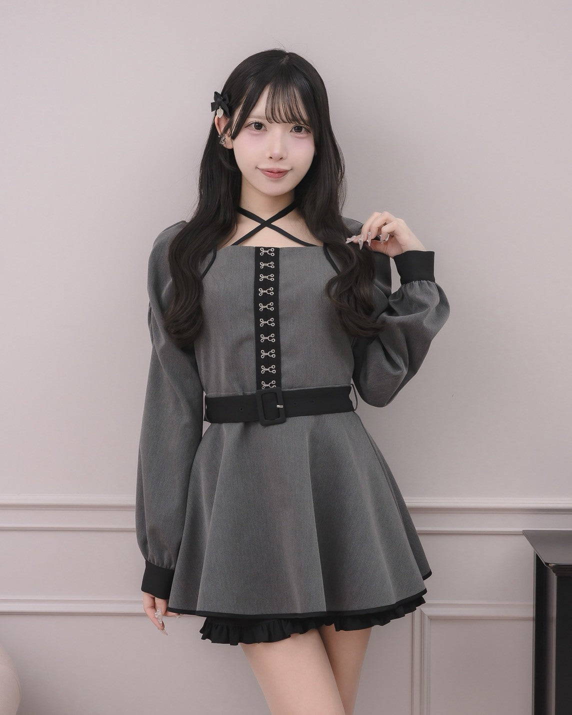 モデル身長：152cm/着用カラー:チャコール