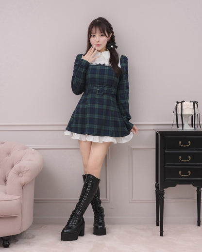 モデル身長：157cm/着用カラー:グリーンチェック