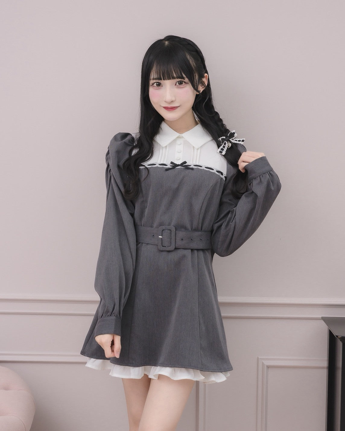 モデル身長：157cm/着用カラー:チャコール