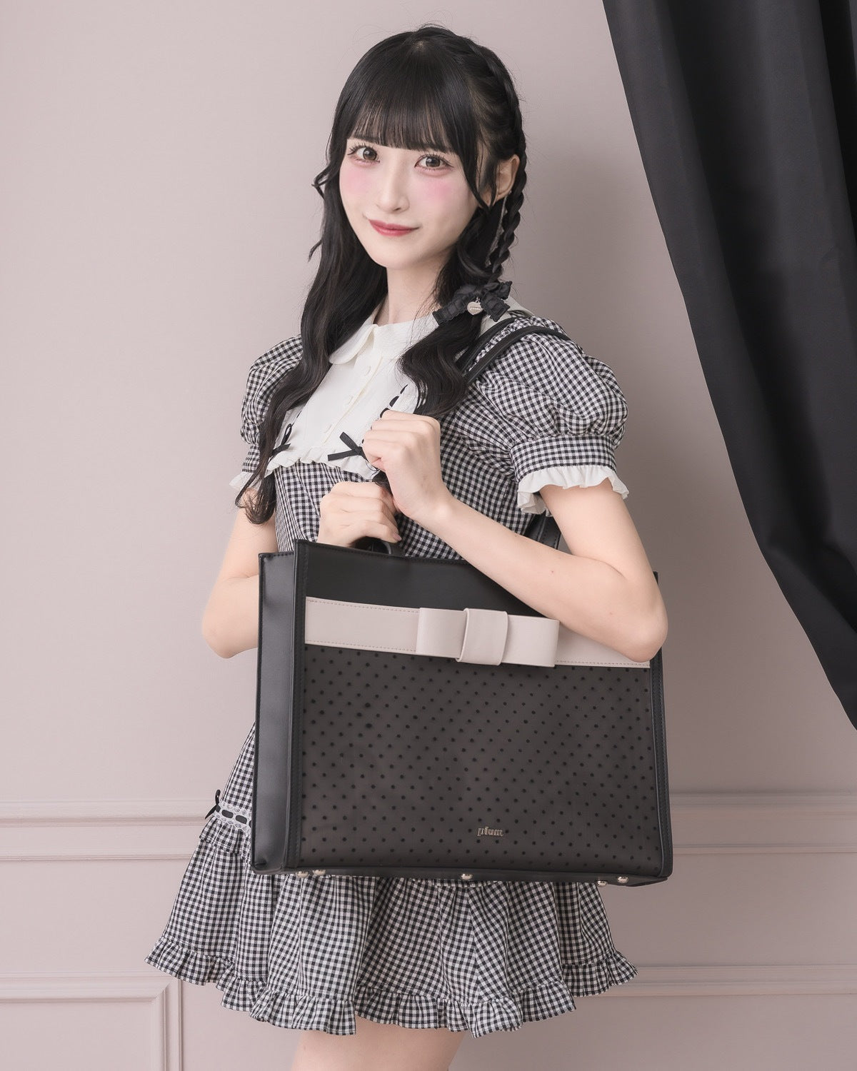 フロントリボンドットチュールトートバッグ – pium