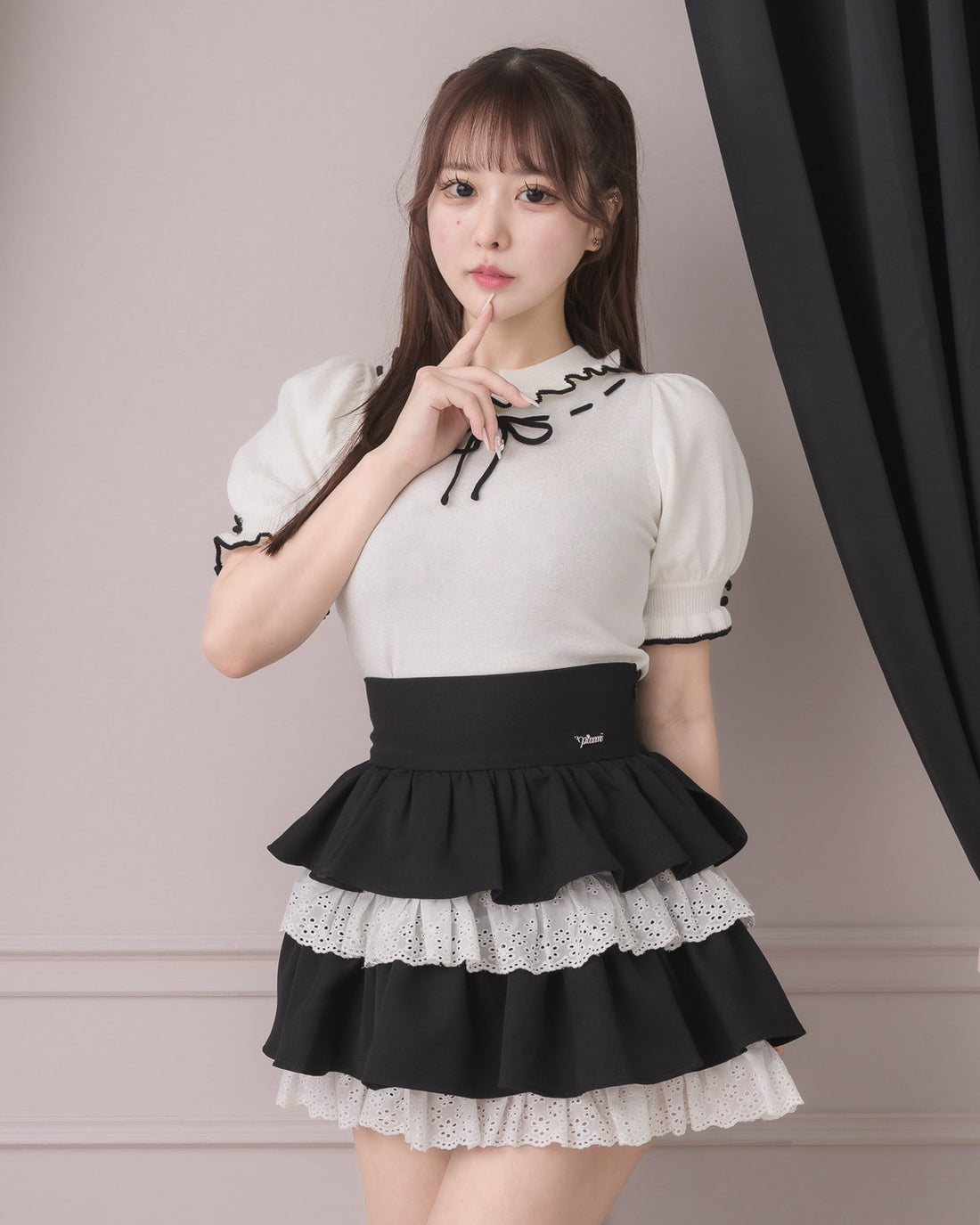 モデル身長：157cm/着用カラー:ホワイト