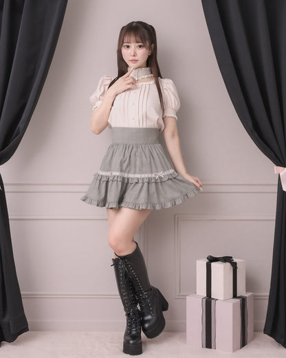 モデル身長：157cm/着用カラー:グレーチェック