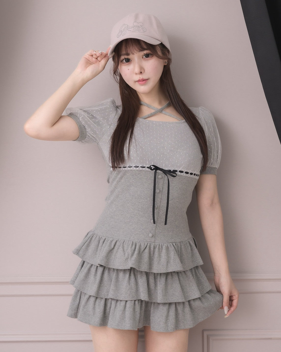 モデル身長：157cm/着用カラー:グレー