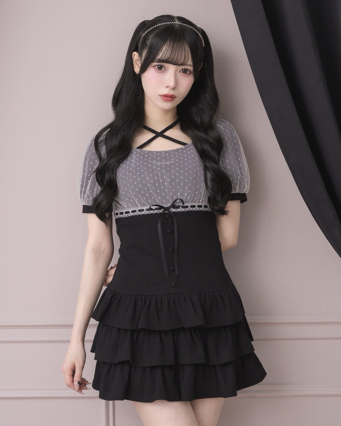 モデル身長：155cm/着用カラー：ブラック