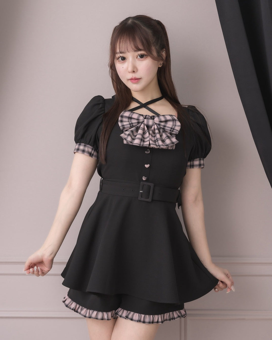 モデル身長：157cm/着用カラー：ブラック