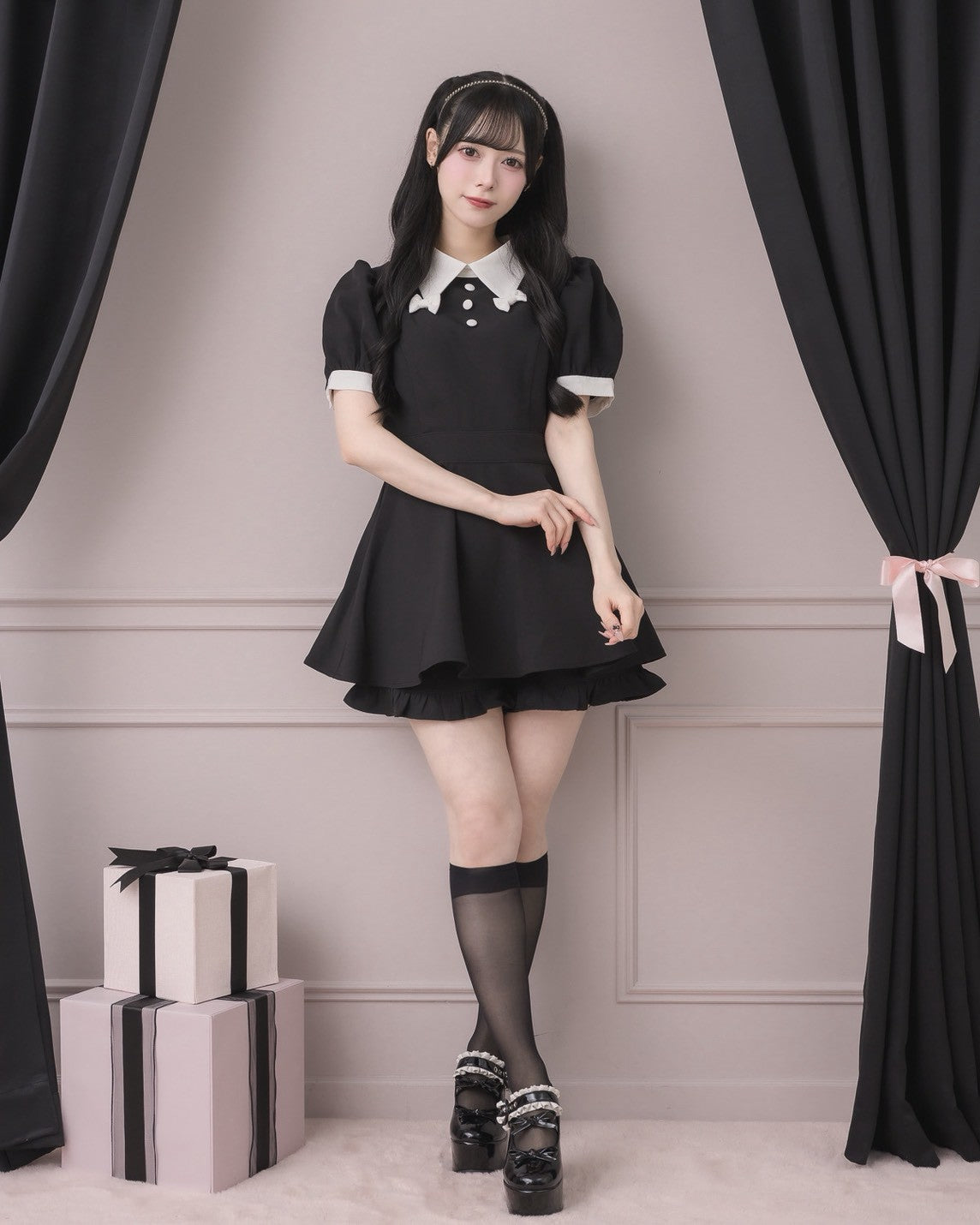 モデル身長：155cm/着用カラー：ブラック