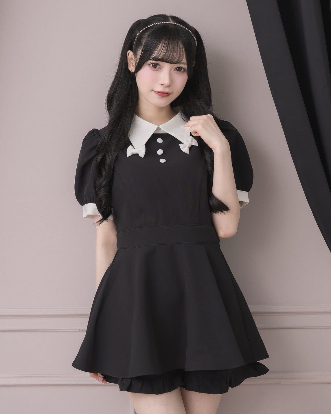 モデル身長：155cm/着用カラー：ブラック