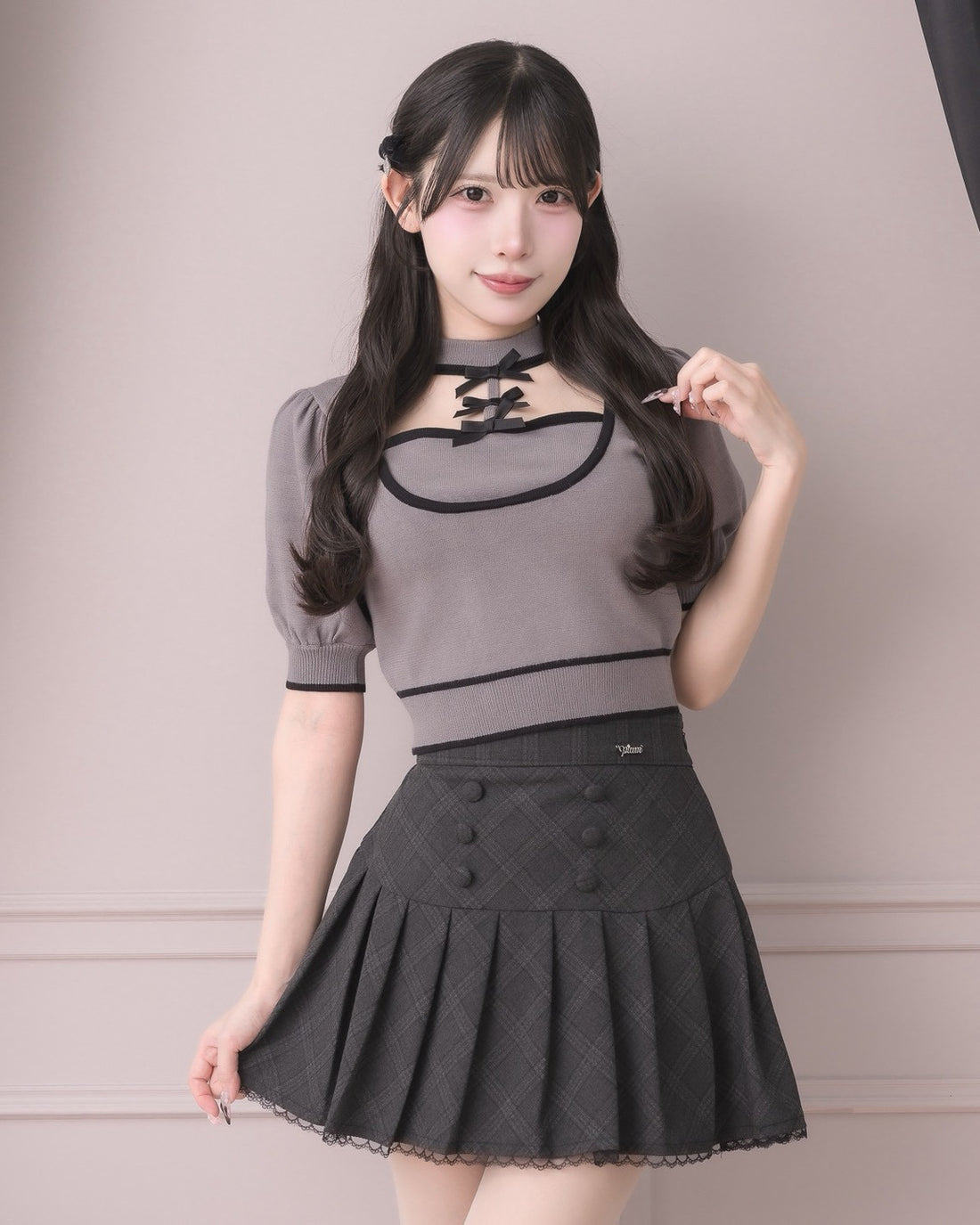 モデル身長：152cm/着用カラー:チャコール