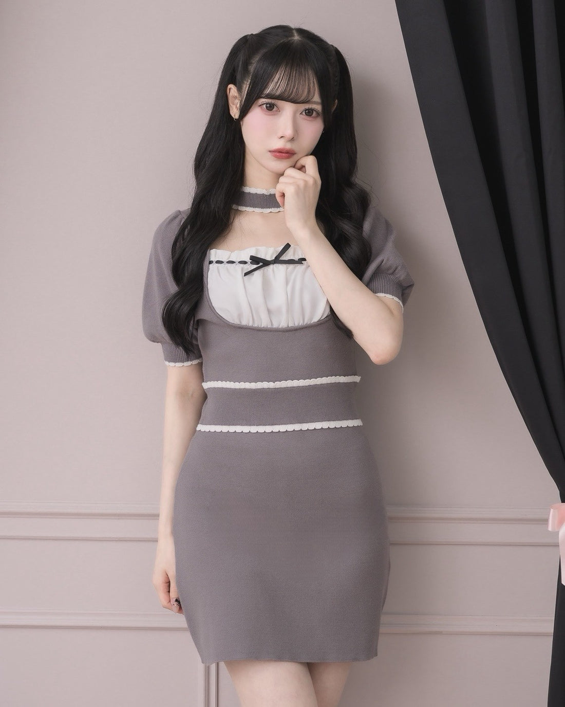 モデル身長：155cm/着用カラー:チャコール