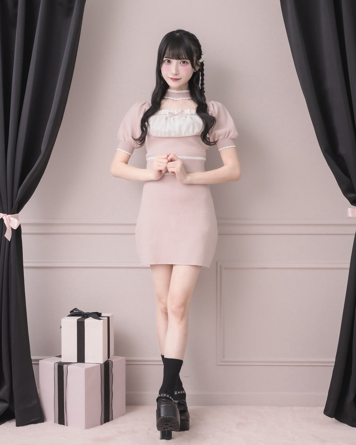 モデル身長：157cm/着用カラー:ピンク