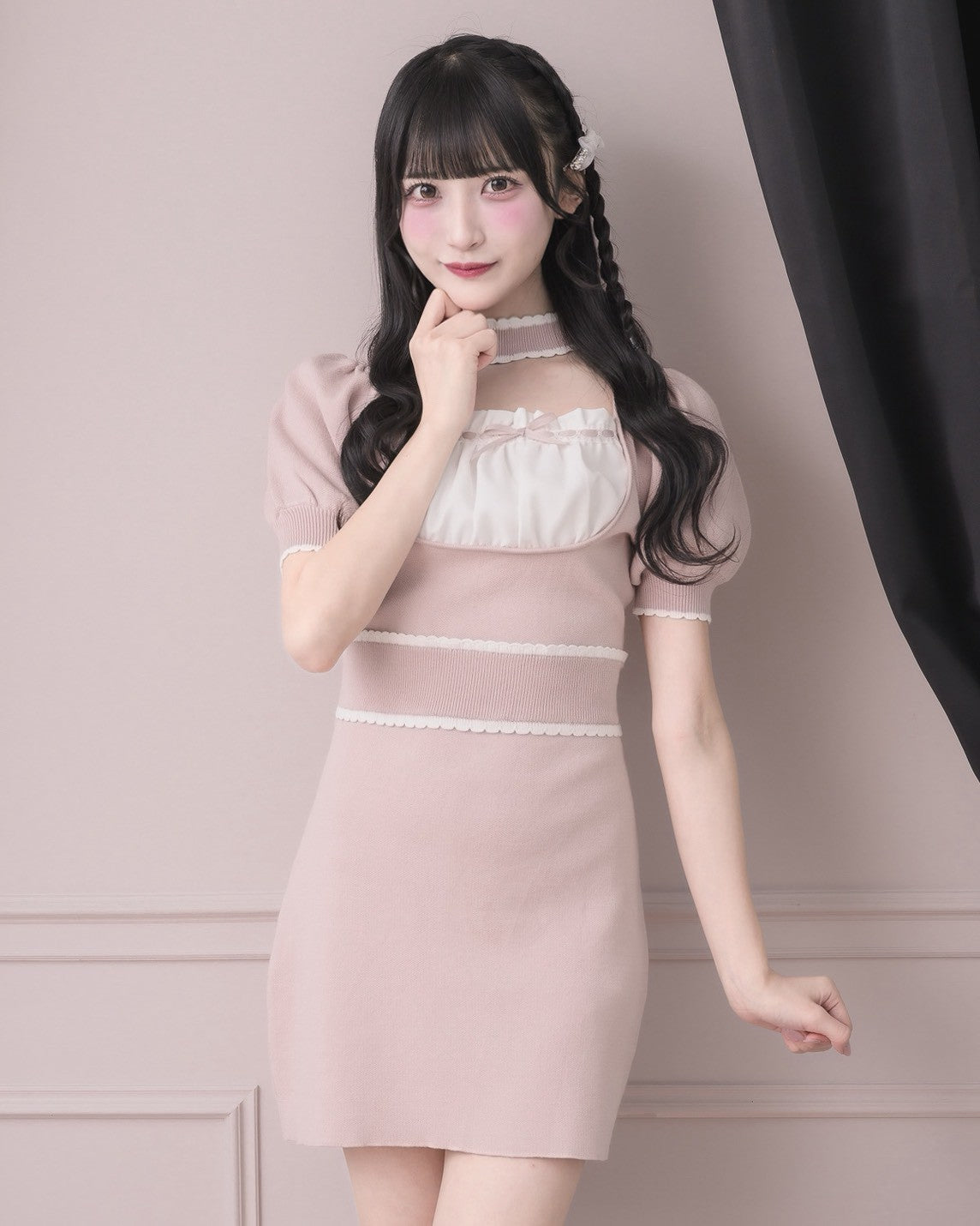 モデル身長：157cm/着用カラー:ピンク