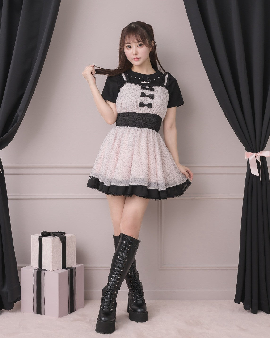 モデル身長：157cm/着用カラー:ピンク