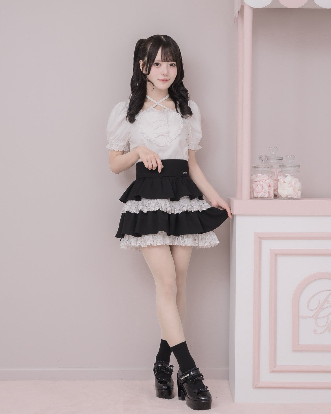 モデル身長：160cm/着用カラー：ホワイト