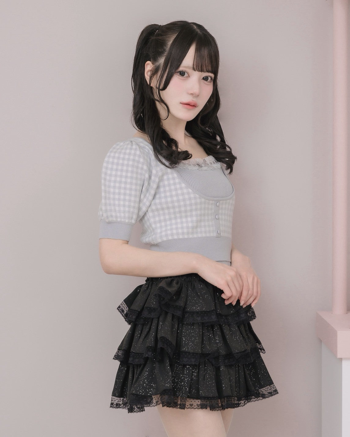 モデル身長：160m/着用カラー:ブラック