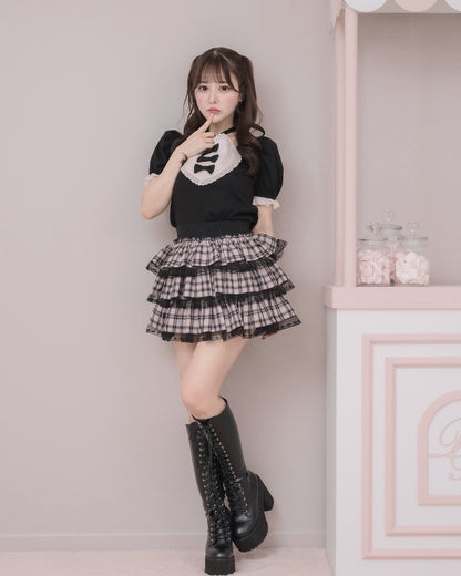 モデル身長：157m/着用カラー:ピンクチェック