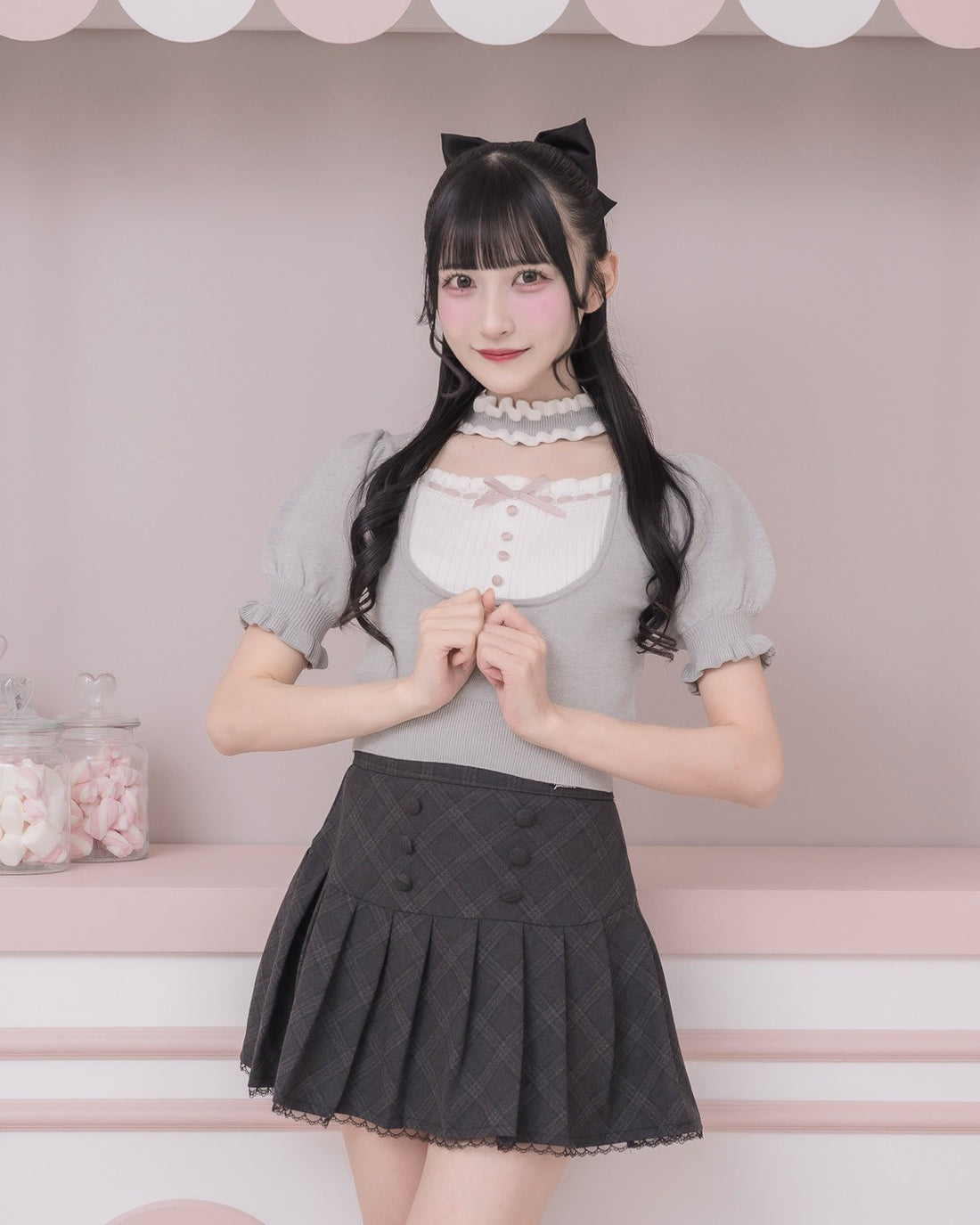 モデル身長：157cm/着用カラー:グレー