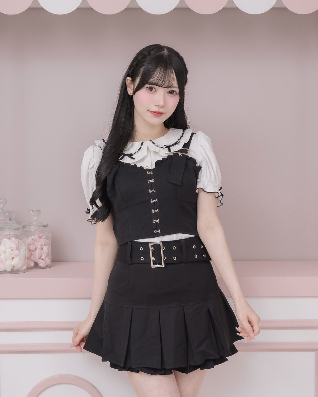 モデル身長：155cm/着用カラー：ブラック