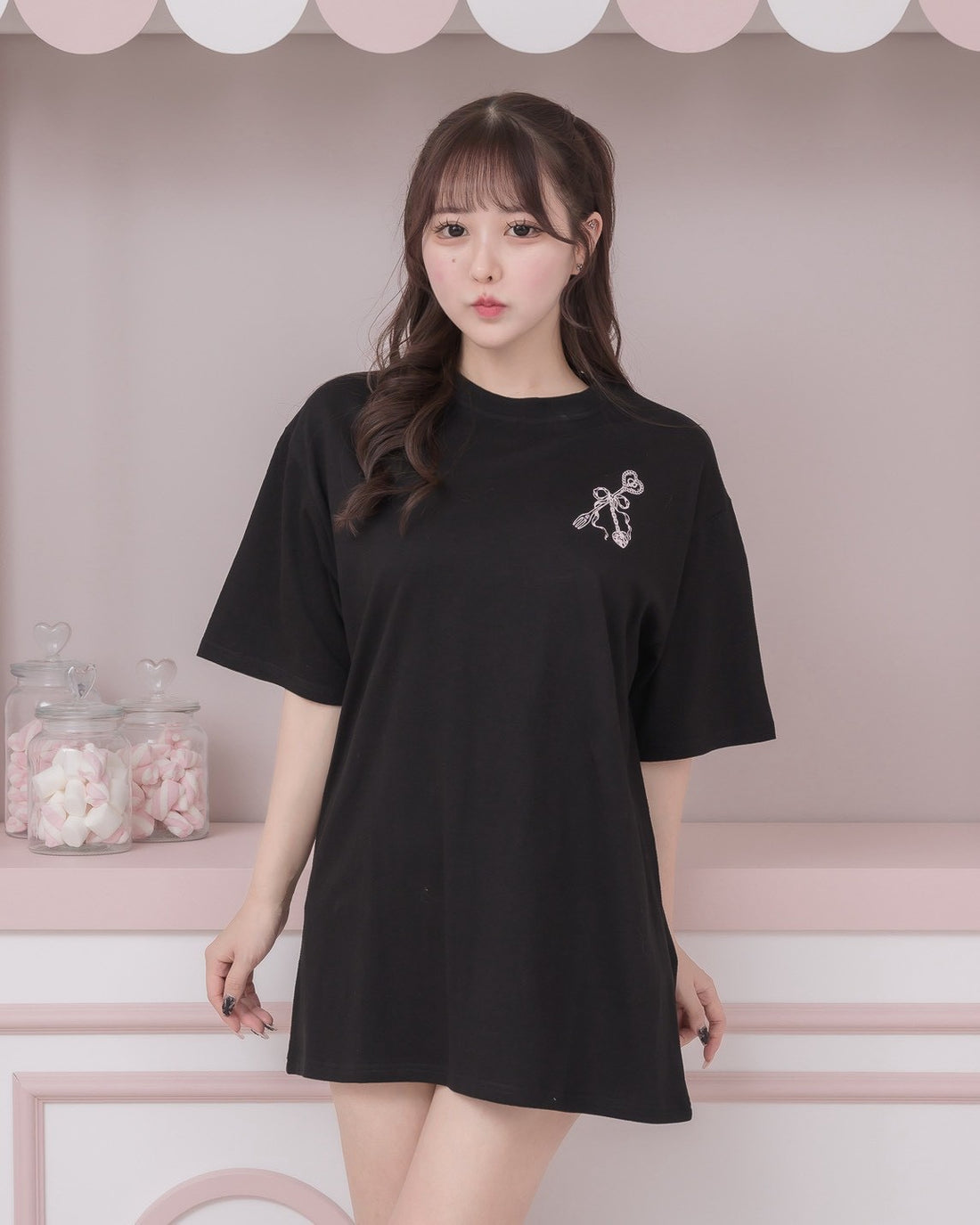 モデル身長：157cm/着用カラー:ブラック