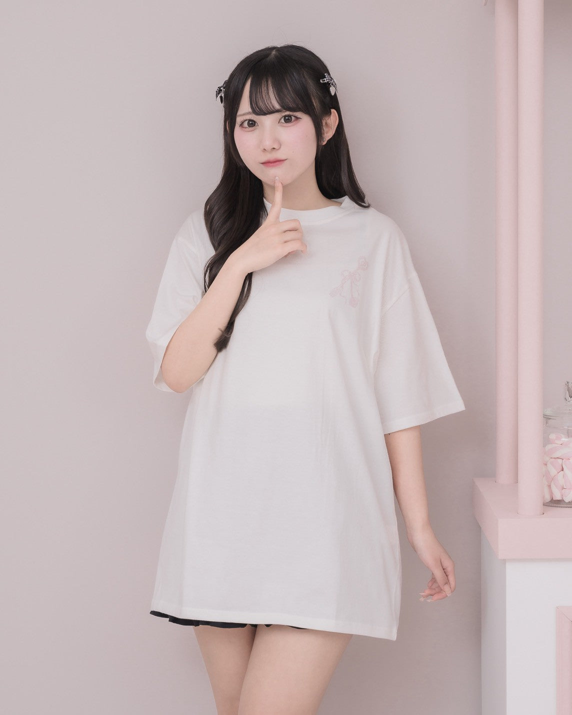 モデル身長：161cm/着用カラー:ホワイト