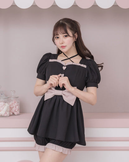モデル身長：157cm/着用カラー:ブラック×ピンク