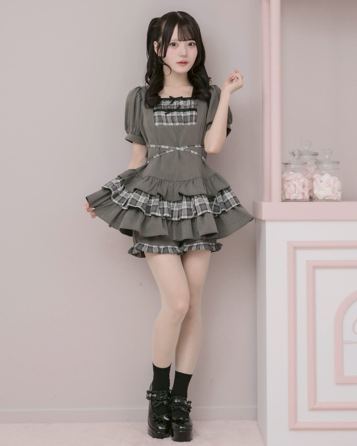 pium ‪‪❤︎‬はしごリボンティアードセットアップ ピンク はしごリボンティアードパフセットアップ – pium