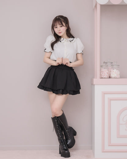 モデル身長：157cm/着用カラー：ホワイト×ブラック