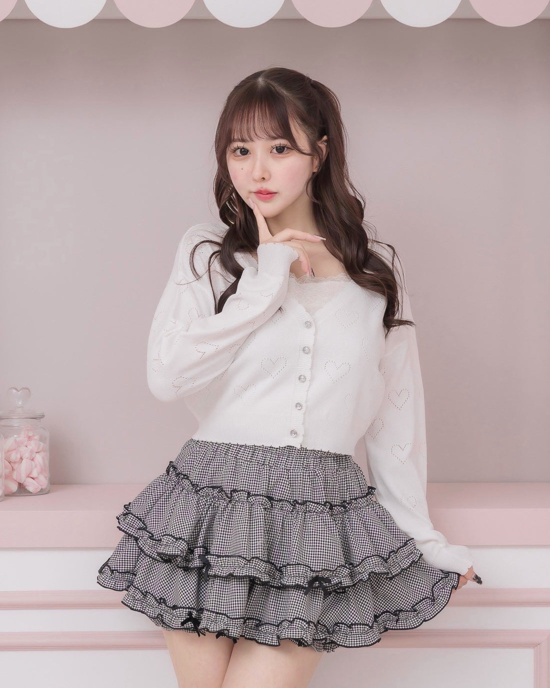 モデル身長：157cm/着用カラー : ホワイト