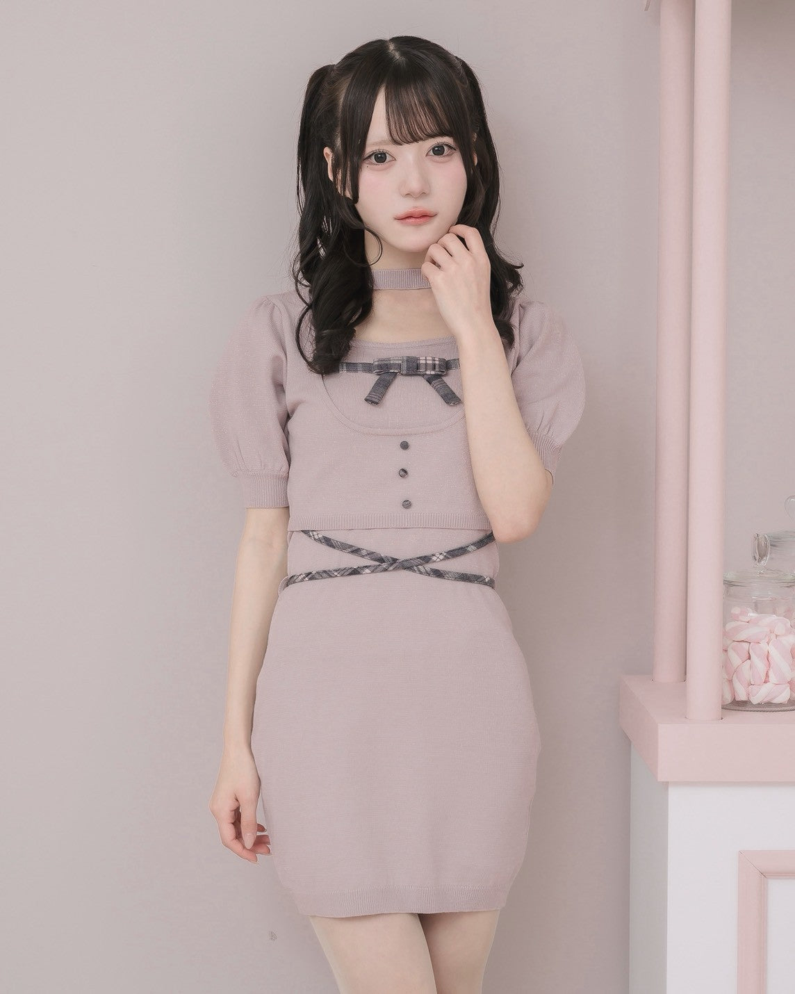 モデル身長：160cm/着用カラー：ピンク