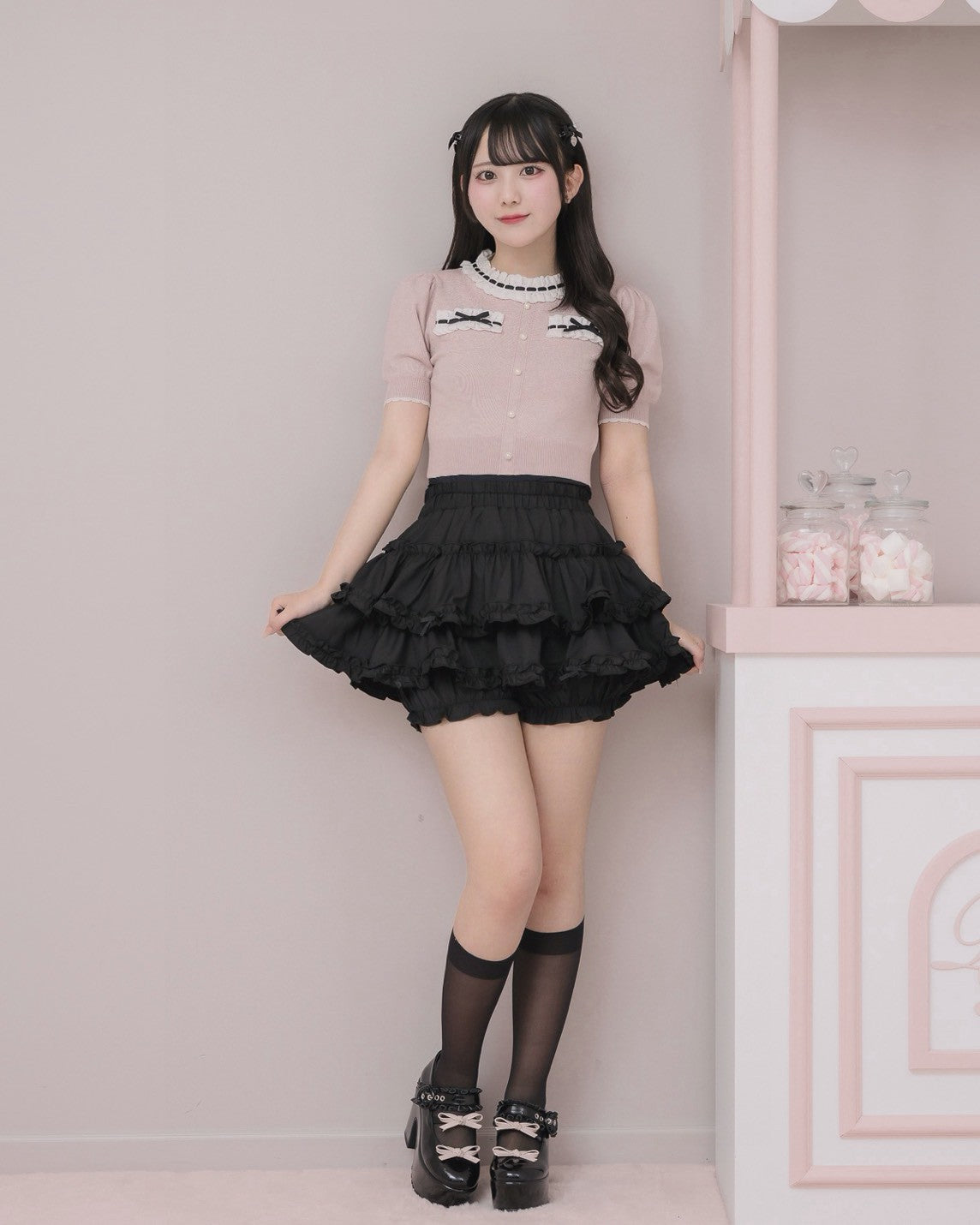 モデル身長：161cm/着用カラー : ピンク