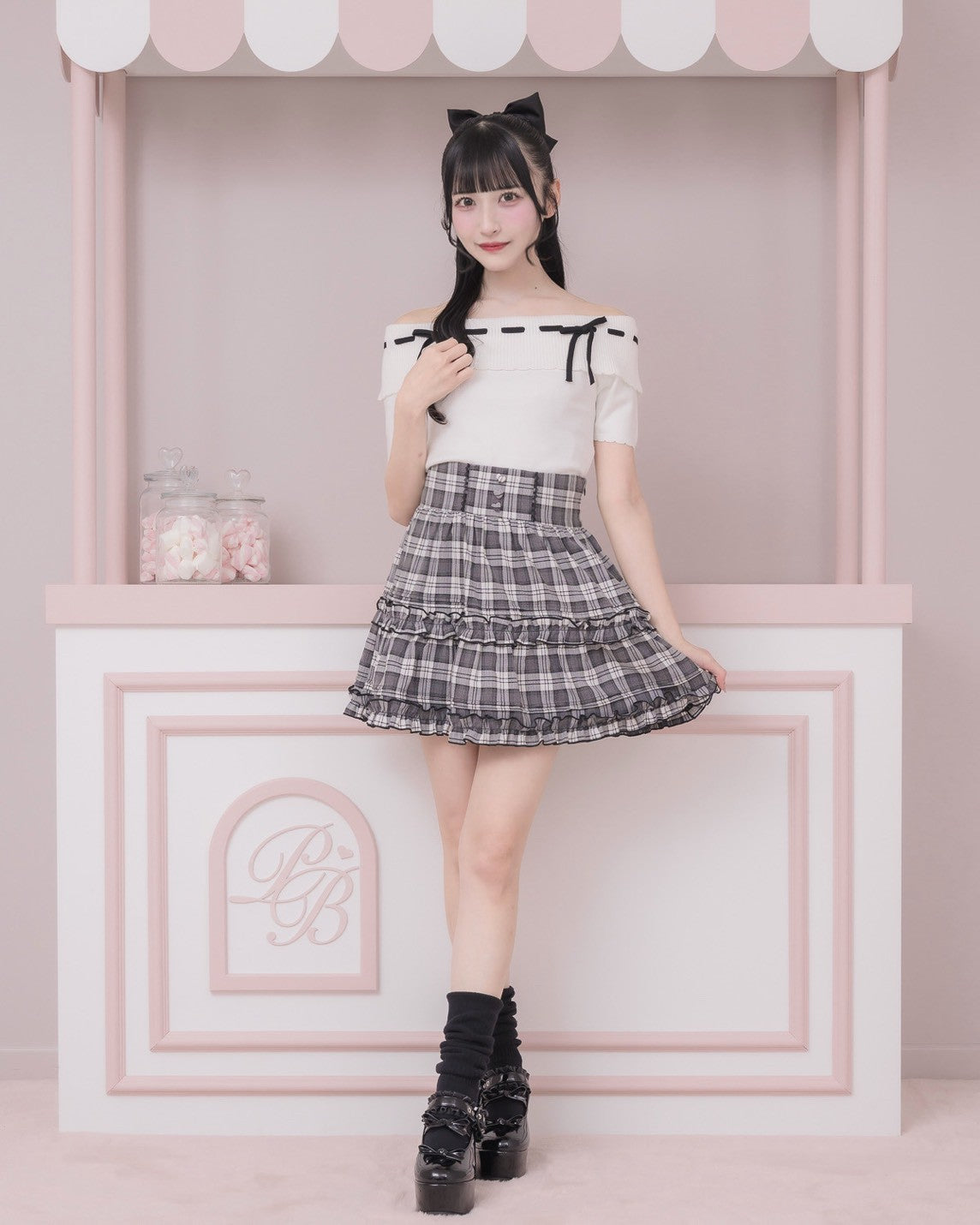 モデル身長：157cm/着用カラー：ホワイト