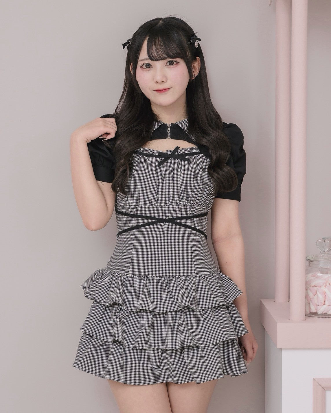 モデル身長：161cm/着用カラー：ギンガム