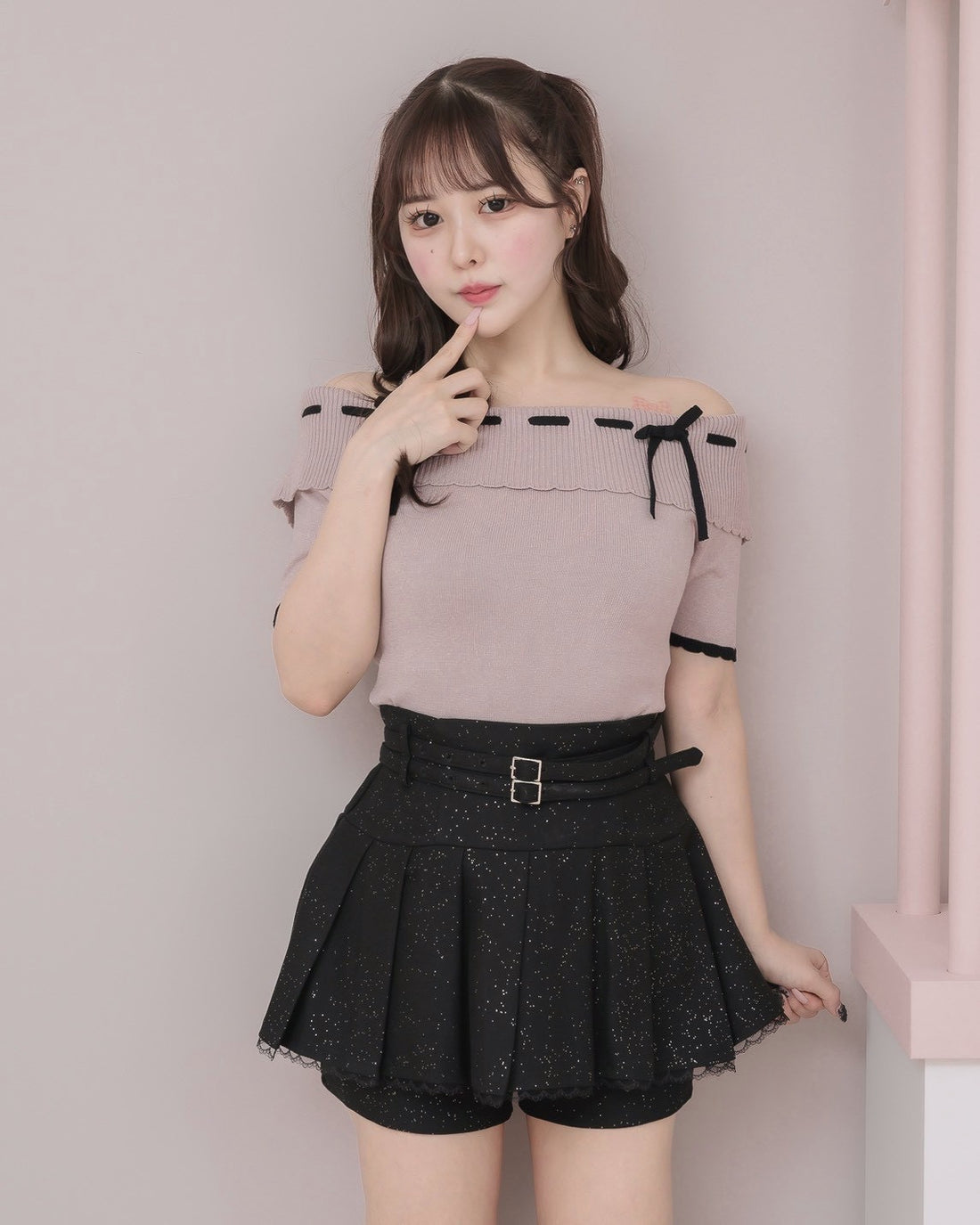 モデル身長：157cm/着用カラー：ブラック