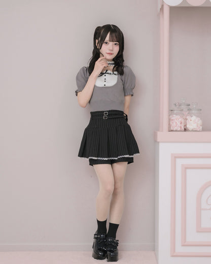 モデル身長：160cm/着用カラー：ブラックストライプ