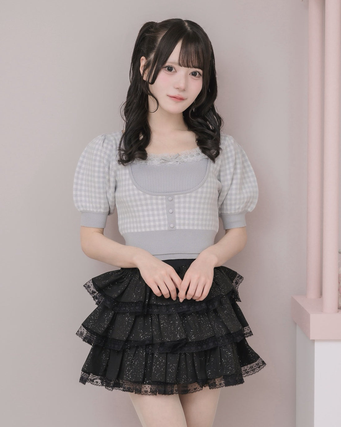 モデル身長：160cm/着用カラー：ブルーグレー