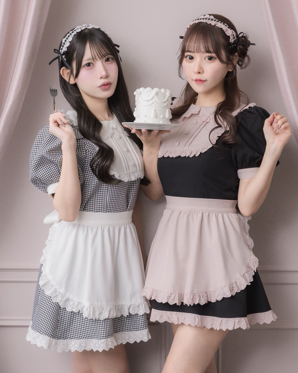 pium エプロン付きコットンフリルカフェワンピース エプロン付きコットンフリルカフェワンピース – pium