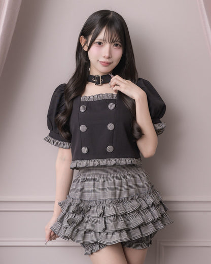 モデル身長：152cm/着用カラー:グレーチェック
