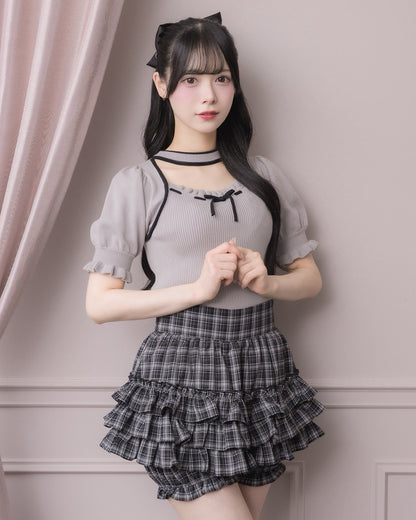 モデル身長：155cm/着用カラー:ブラックチェック