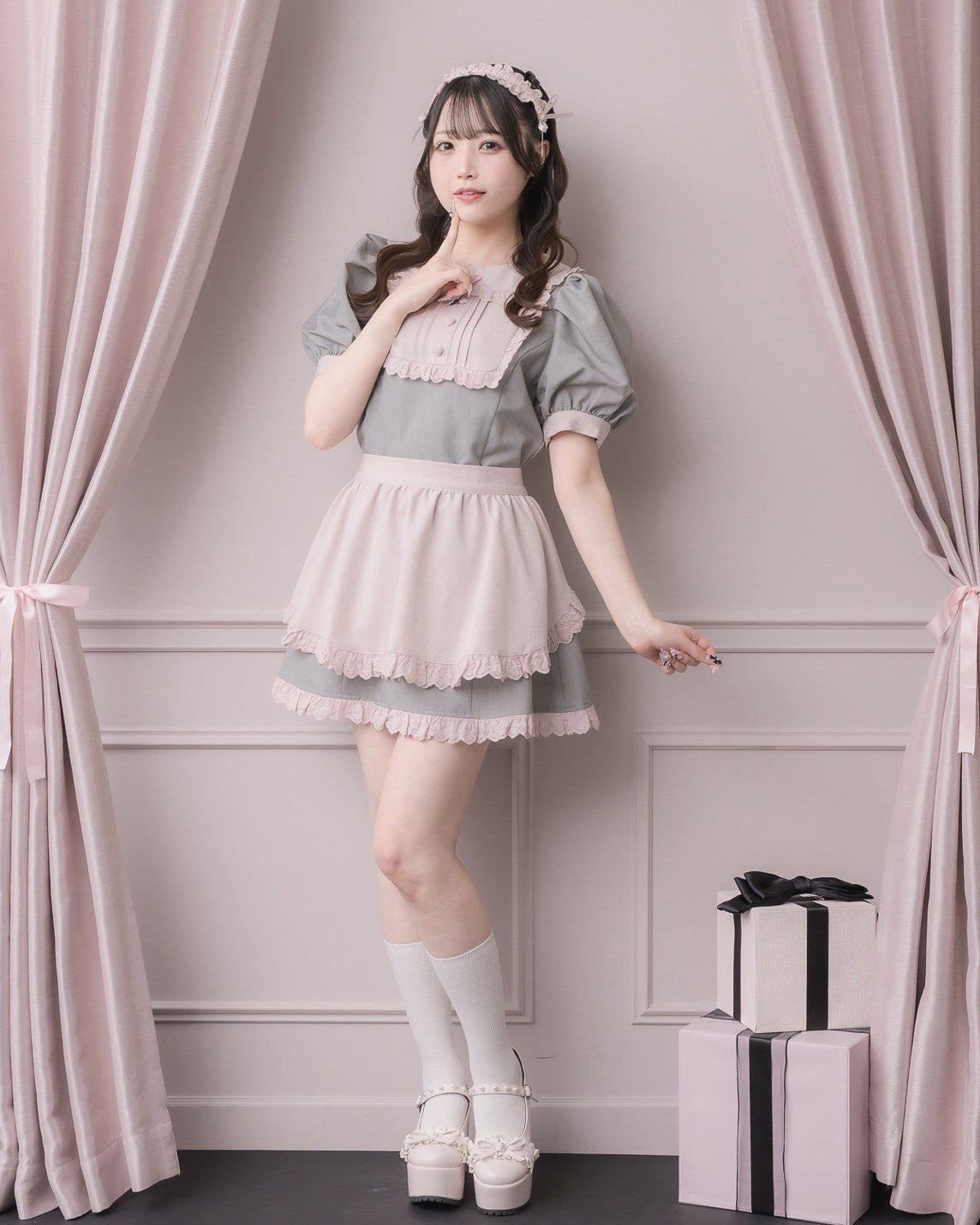 モデル身長：158cm/着用カラー：グレー