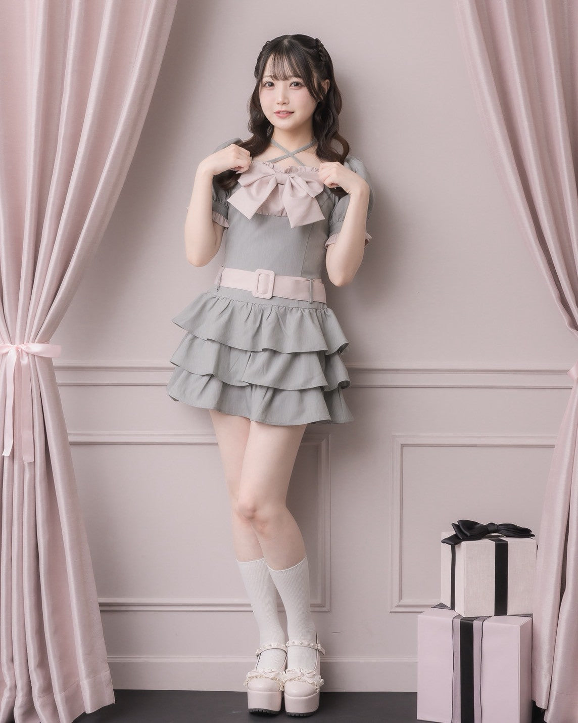 モデル身長：158cm/着用カラー：グレー