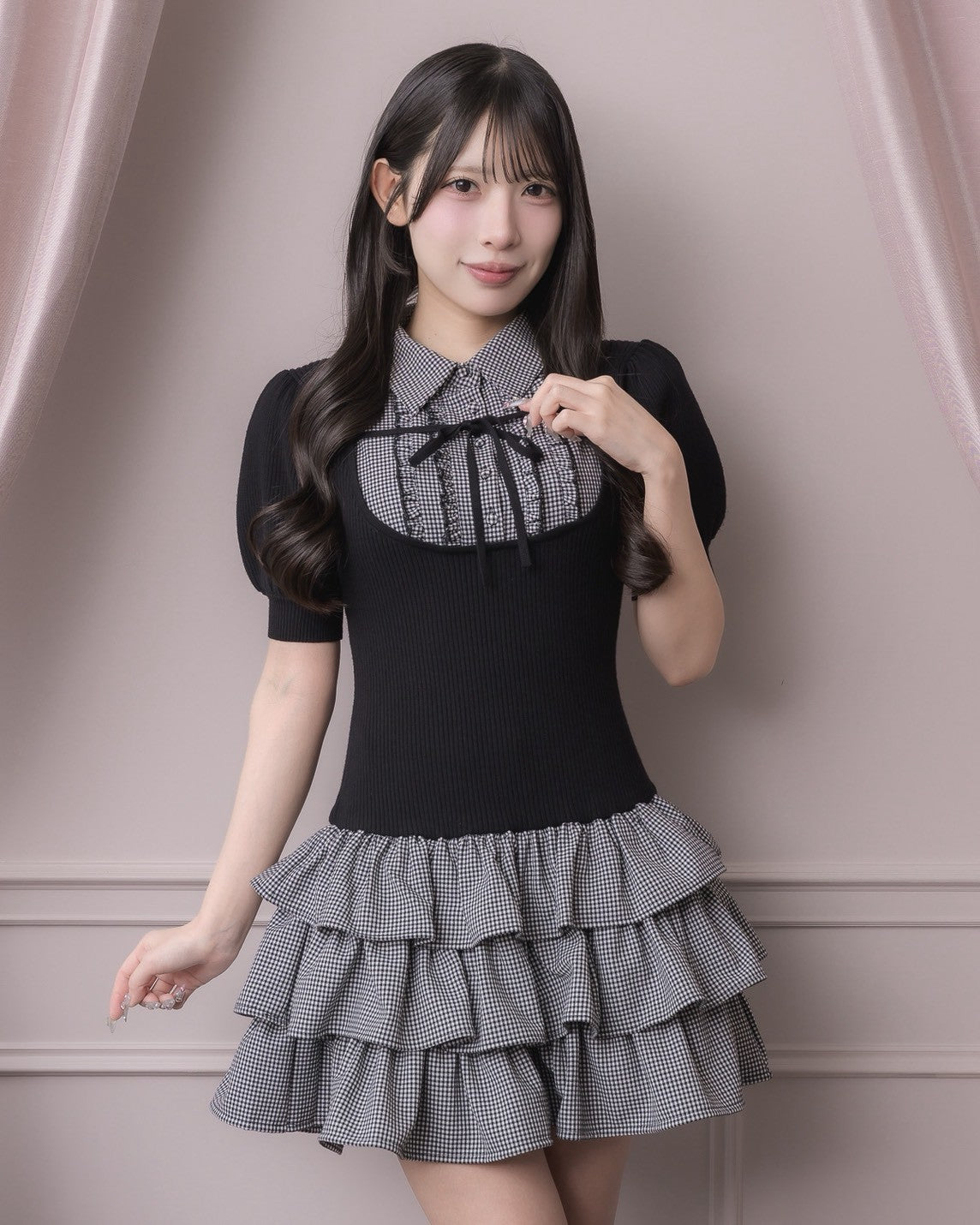 レイヤードティアードニットワンピース – pium