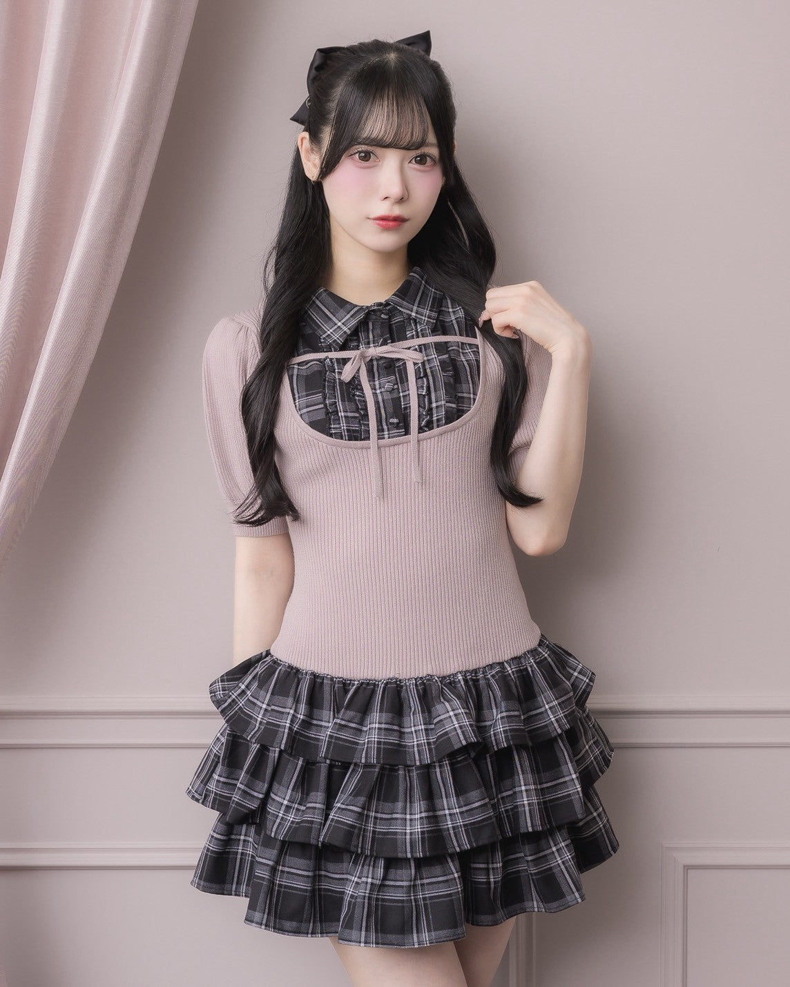 レイヤードティアードニットワンピース – pium