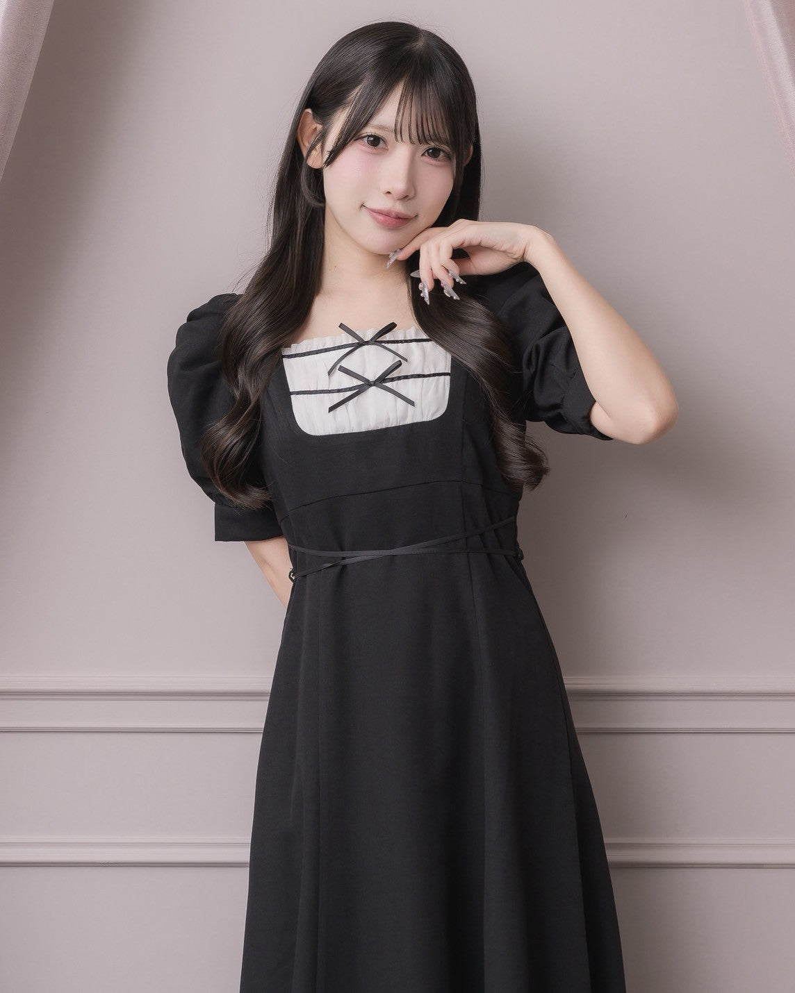 モデル身長：152cm/着用カラー:ブラック