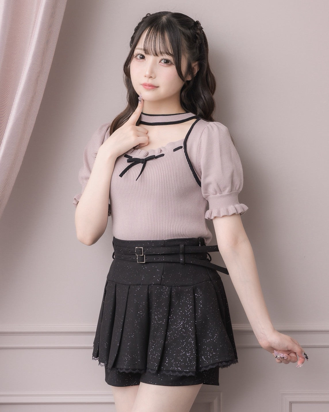 モデル身長：158cm/着用カラー：ピンク